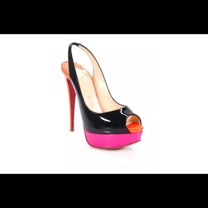 CHRISTIAN LOUBOUTIN LADY PEEP COLORBLOCK SLINGBACK